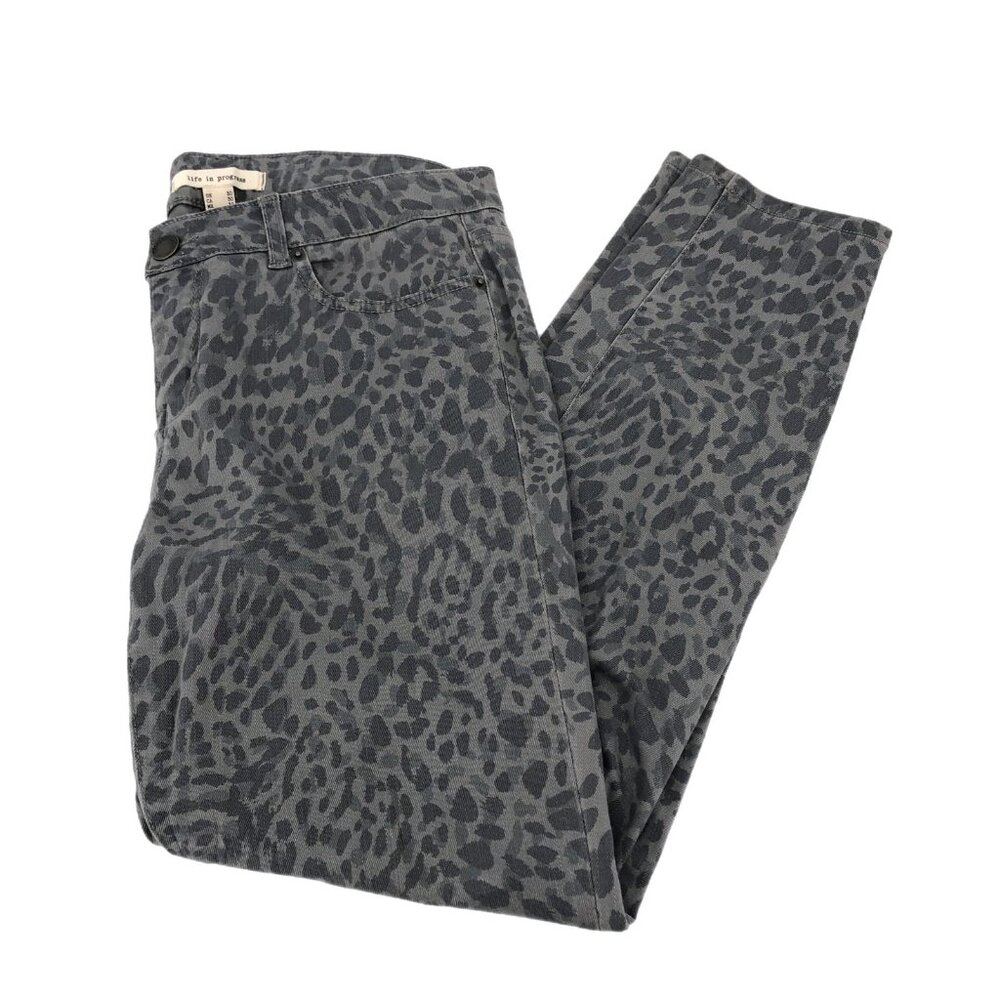 Life in Progress Gray High Rise Skinny Jeans | Animal Print
